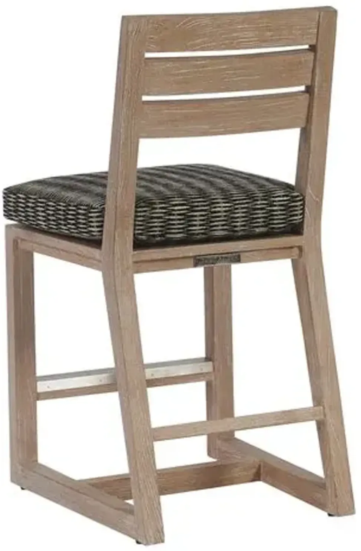 Stillwater Cove Outdoor Teak Counter Stool - Natural/Textured Black - Tommy Bahama
