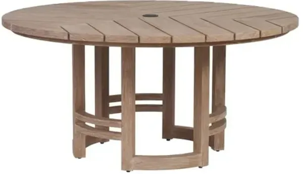 Stillwater Cove Outdoor 60" Teak Round Dining Table - Natural - Tommy Bahama