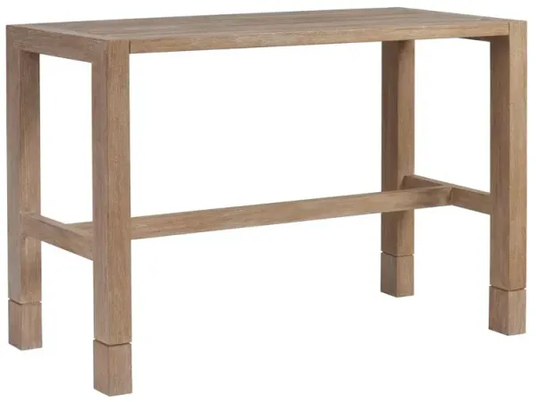 Stillwater Cove Outdoor Teak High/Low Adjustable Bistro Table, Natural