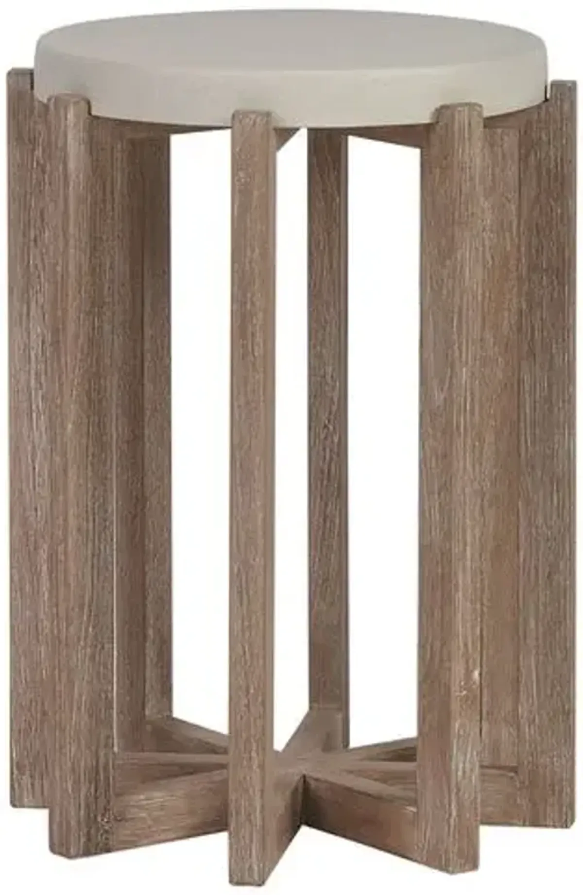 Stillwater Cove Outdoor Teak/Resin Accent Table - Brown/Cream - Tommy Bahama - 22Hx14Wx14D in