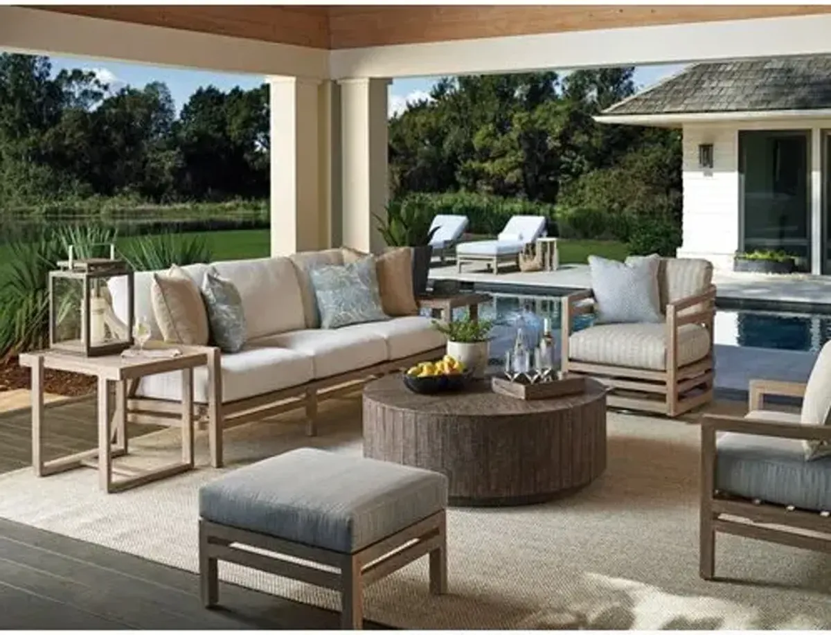 Stillwater Cove Outdoor Teak Rectangular End Table - Natural - Tommy Bahama - Brown