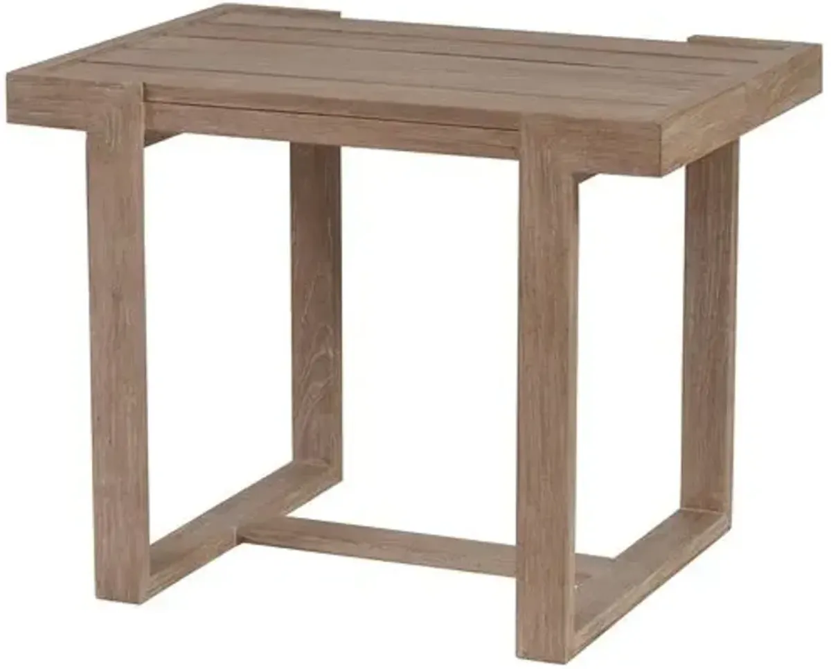 Stillwater Cove Outdoor Teak Rectangular End Table - Natural - Tommy Bahama - Brown