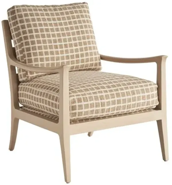 Miramar Chair - Sea Oat/Check Brown - Tommy Bahama
