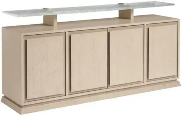 Callum Floating Glass Shelf Buffet - Sand Drift - Tommy Bahama - Brown