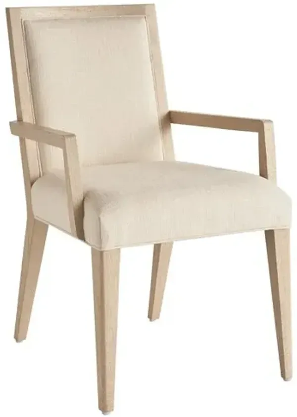 Nicholas Upholstered Arm Chair - Textured Linen - Tommy Bahama - Ivory