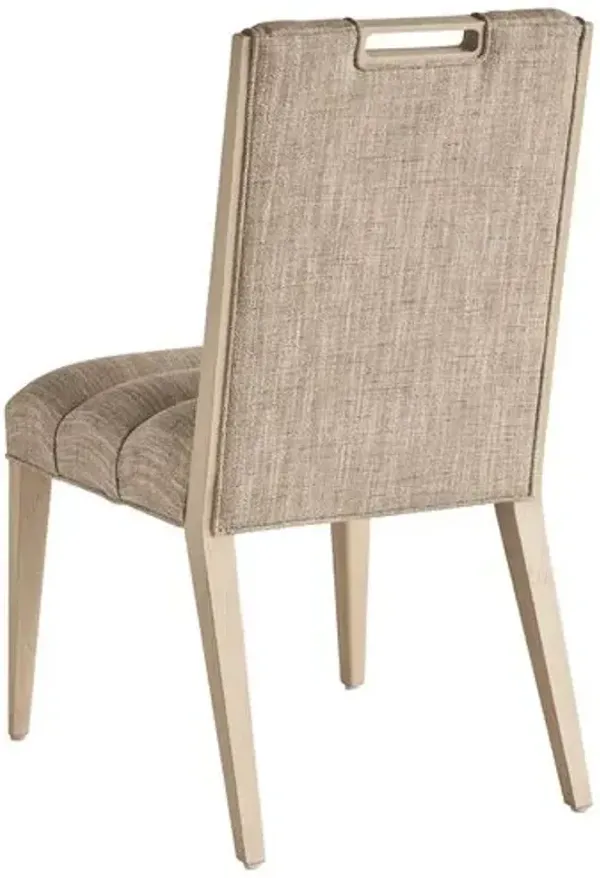 Aiden Channeled Upholstered Side Chair - Textured - Tommy Bahama - Beige