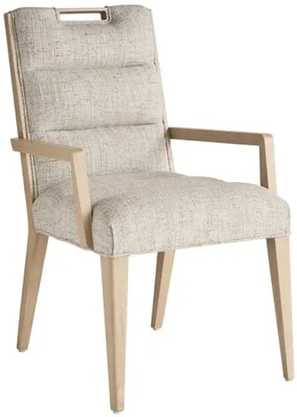 Aiden Channeled Upholstered Arm Chair - Textured - Tommy Bahama - Beige