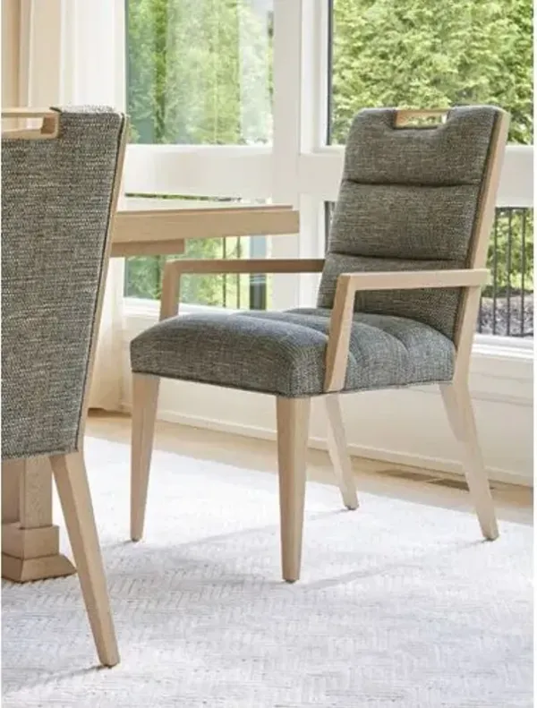 Aiden Channeled Upholstered Arm Chair - Textured - Tommy Bahama - Green