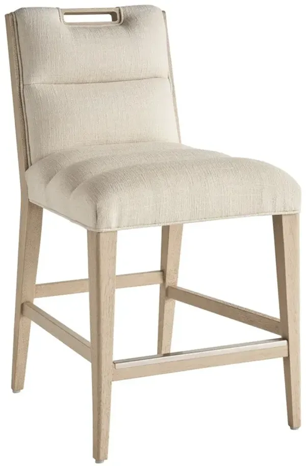 Greer Channeled Upholstered Counter Stool - Textured - Tommy Bahama
