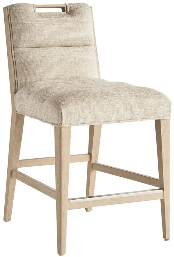 Greer Channeled Upholstered Counter Stool - Textured - Tommy Bahama
