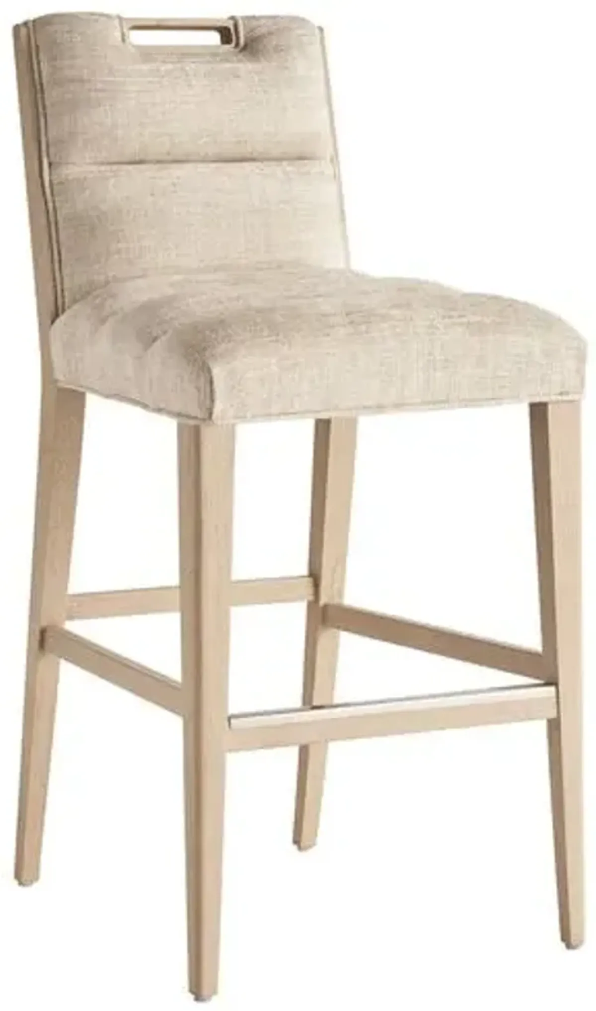 Greer Channeled Upholstered Bar Stool - Textured - Tommy Bahama - Beige