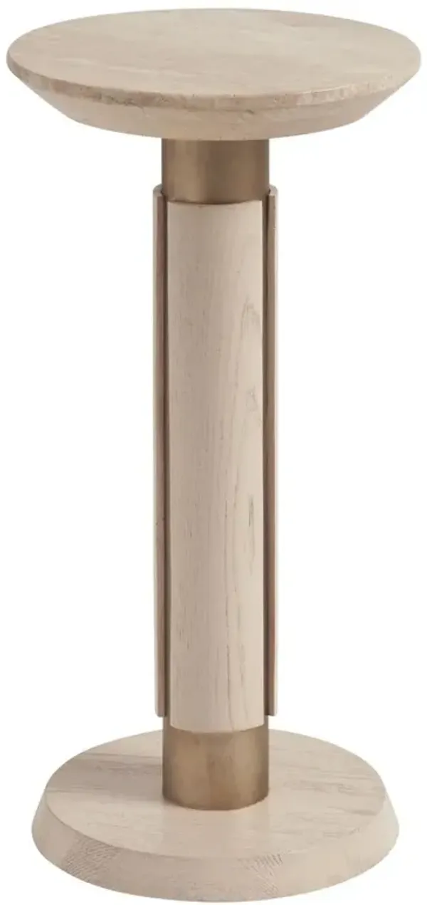 Carver Travertine Top Accent/Drink Table - Sand Drift - Tommy Bahama - Brown