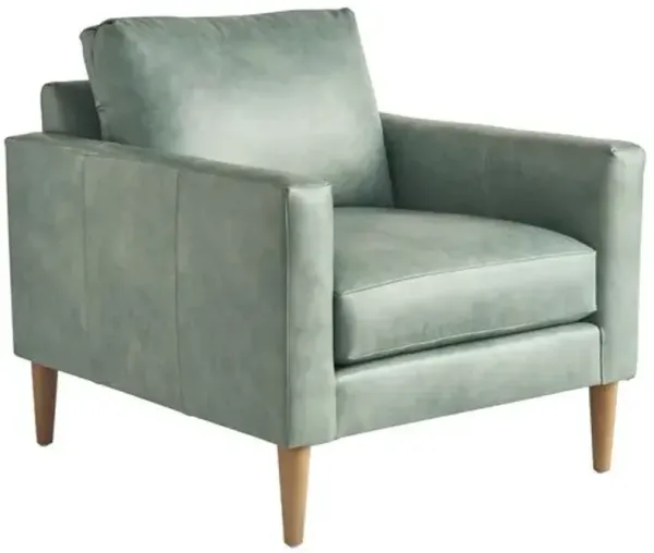 Marcella Leather Chair - Green - Tommy Bahama