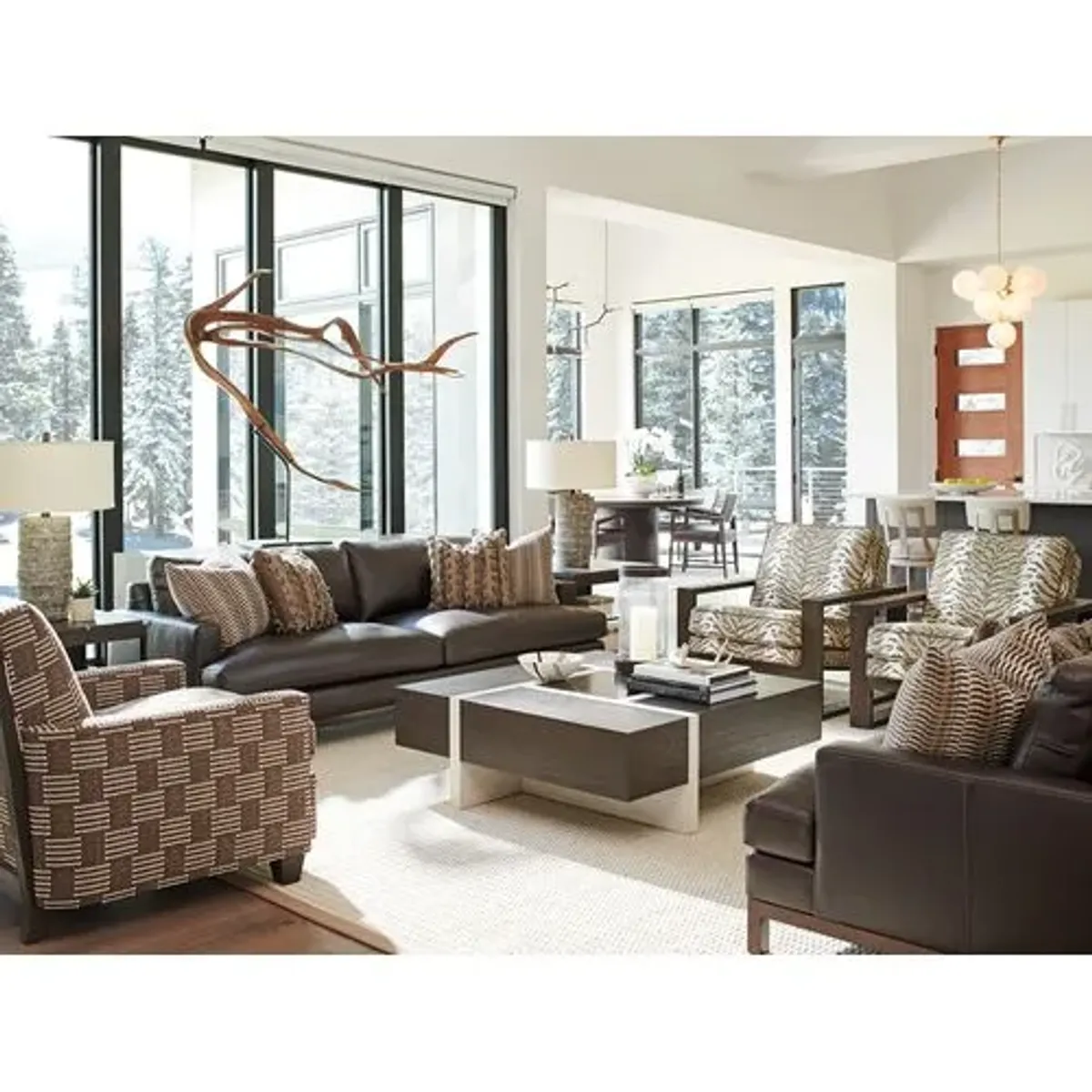 Horizon Leather Sofa - Dark Brown - Barclay Butera