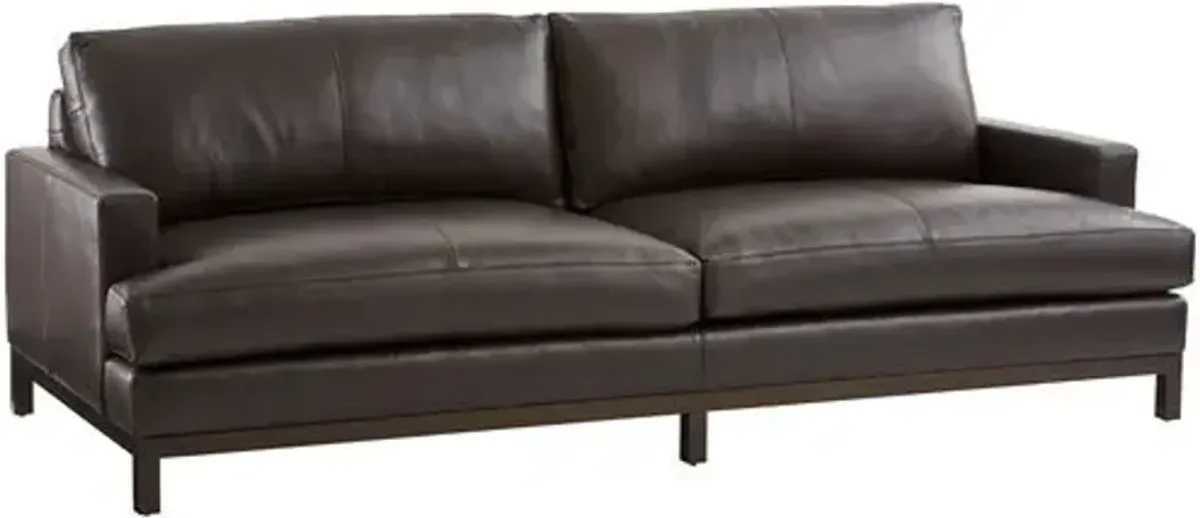 Horizon Leather Sofa - Dark Brown - Barclay Butera