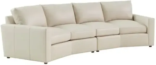 Ashbury Curved Leather Sectional - Lexington - Ivory