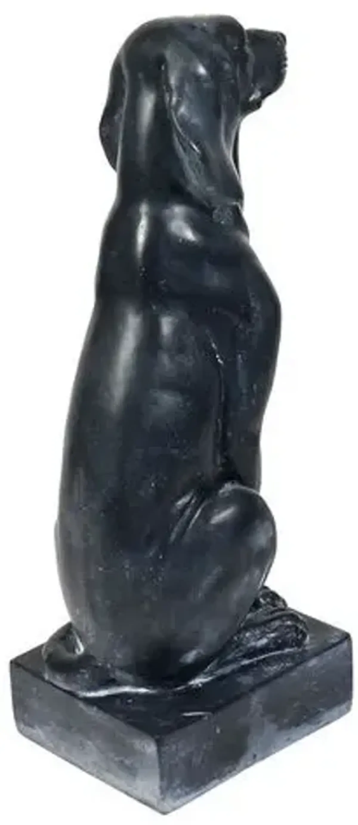 29" Watchful Dog Outdoor Statue - Dusted Black