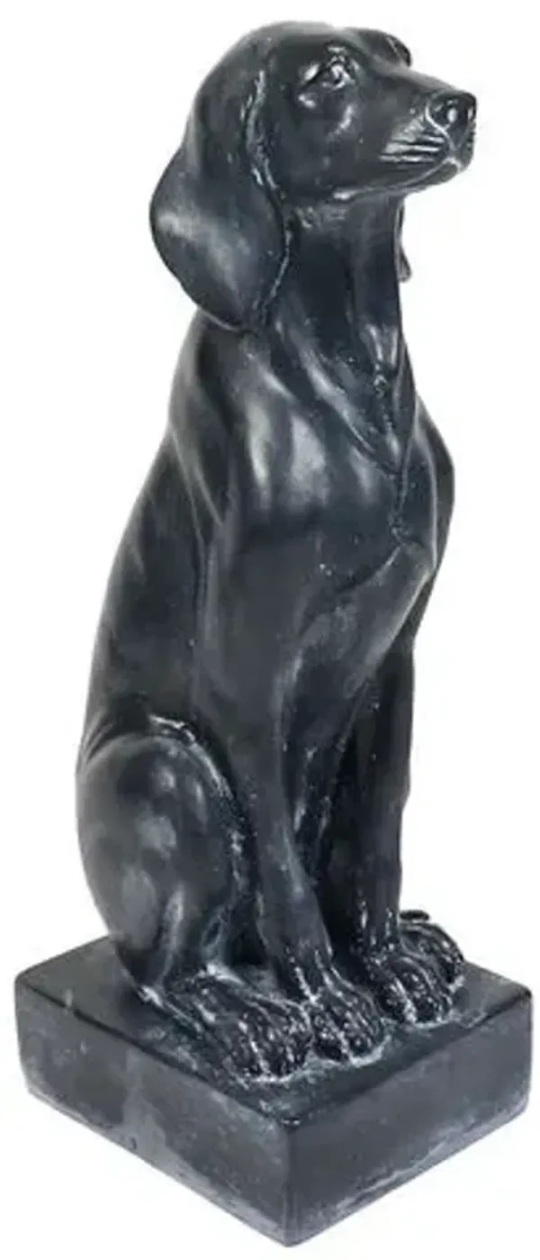 29" Watchful Dog Outdoor Statue - Dusted Black