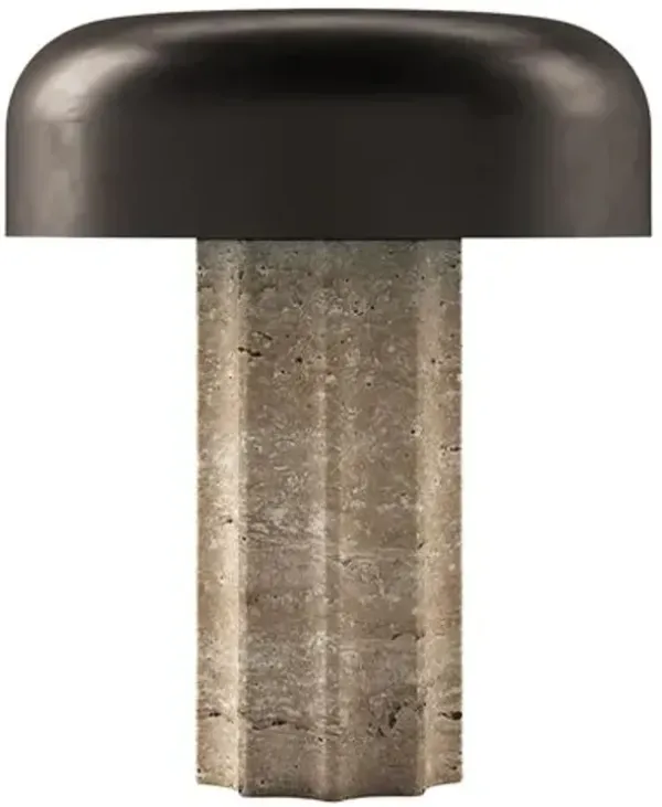 Ansel Fluted Column Rechargeable Cordless LED Touch Sensor Table Lamp - Brown