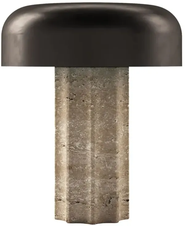 Ansel Fluted Column Rechargeable Cordless LED Touch Sensor Table Lamp - Brown