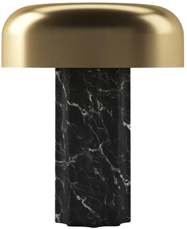 Ansel Fluted Column Rechargeable Cordless LED Touch Sensor Table Lamp - Black