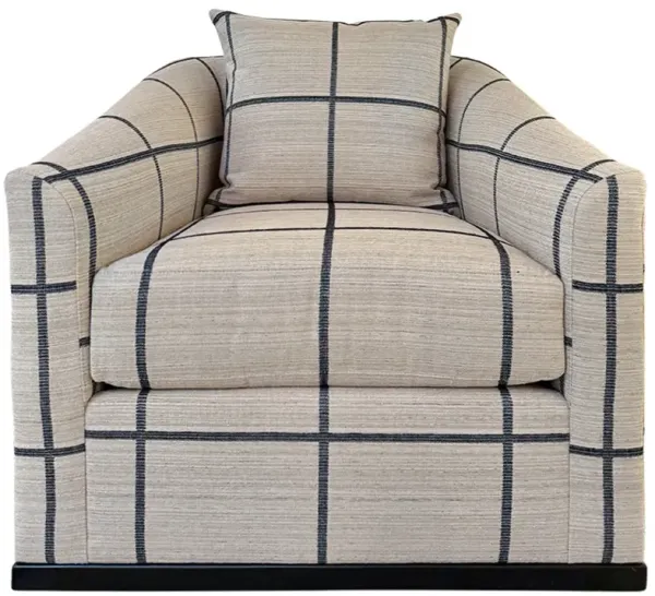 Ryder Swivel Chair, West Village Charcoal Linen Crypton