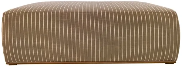 Burnett Rectangular Upholstered Ottoman, Brown/Ivory Stripe
