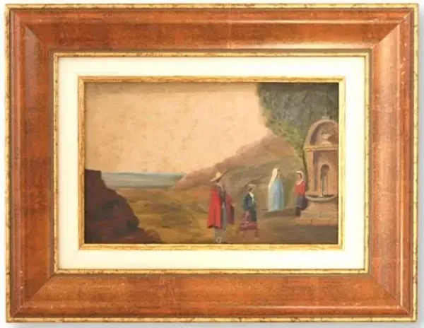 French Painting - Villagers in Provincial Dress - Rose Victoria - Blue