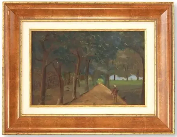 French Painting - Tree Lined Path - Rose Victoria - Green