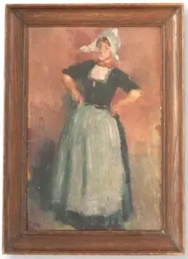 Limited Edition - Painting of French Breton Woman - Rose Victoria - Gray