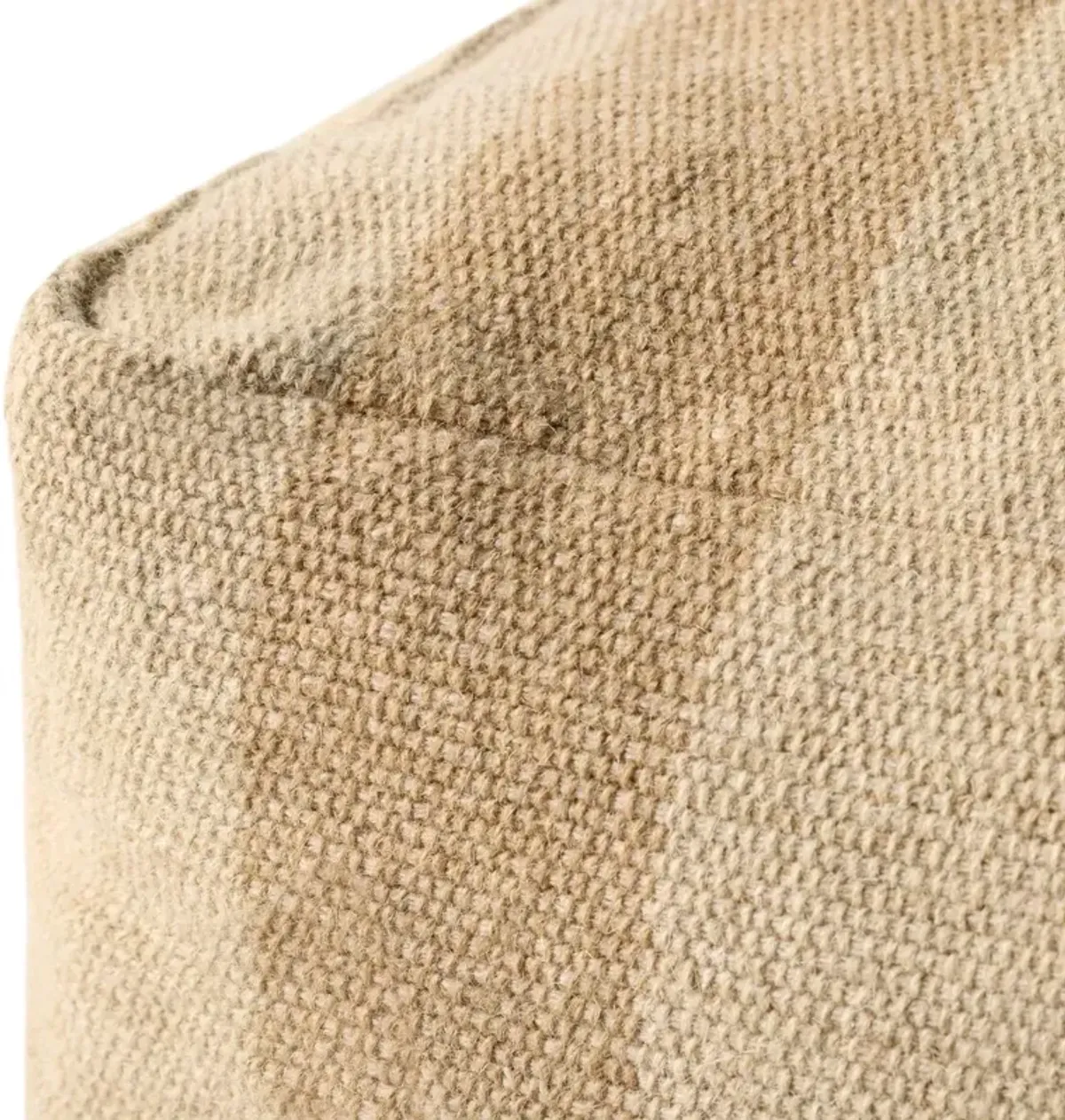 Rosemoor Natural Wool 24" Square Pouf