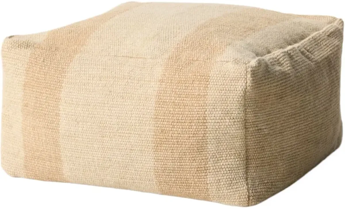 Rosemoor Natural Wool 24" Square Pouf