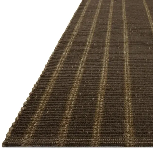 Weatherstaff Hand Woven Thin Stripe Rug, Espresso/Natural
