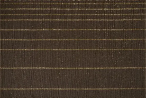 Weatherstaff Hand Woven Thin Stripe Rug, Espresso/Natural