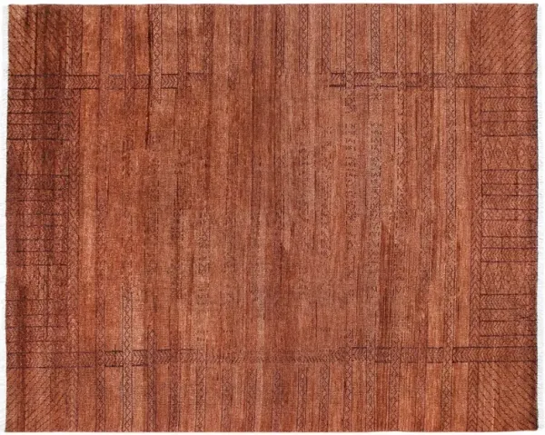 Paris Hand Knotted Wool Rug, Orange