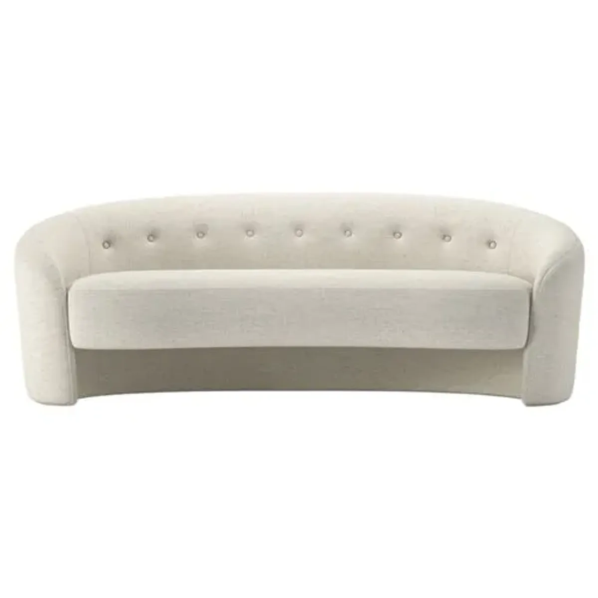 The Button Crescent Sofa - Cream Performance Linen-Blend