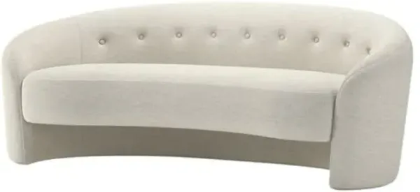 The Button Crescent Sofa - Cream Performance Linen-Blend