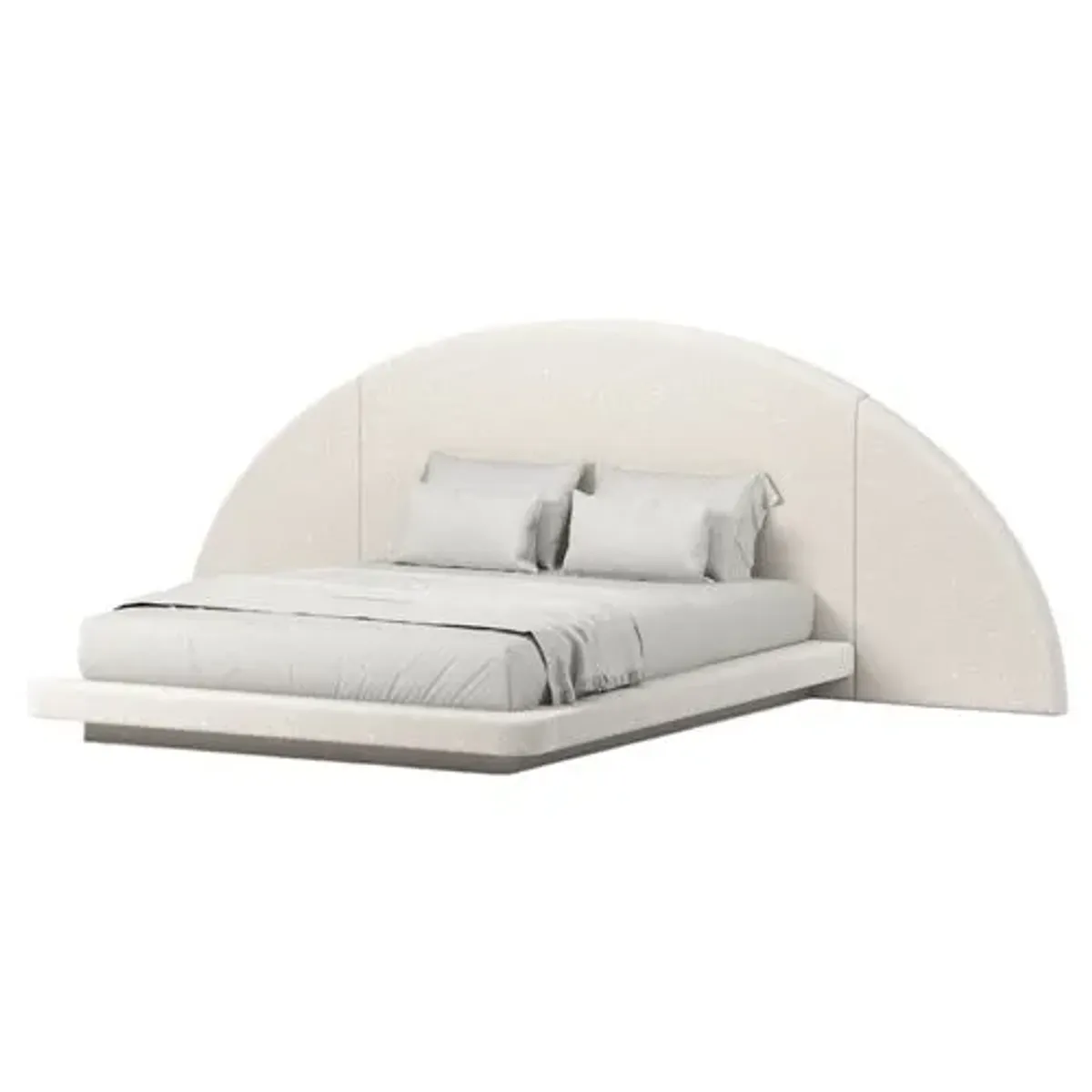 Hendrix Half Moon Bed - Ivory Boucle