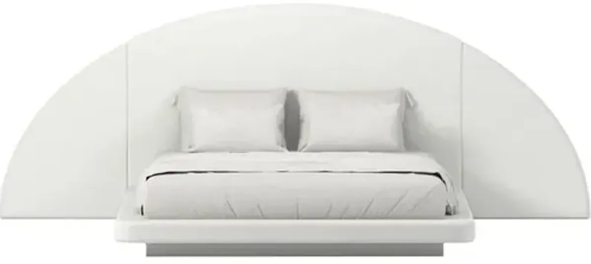 Hendrix Half Moon Bed - Linen - Gray
