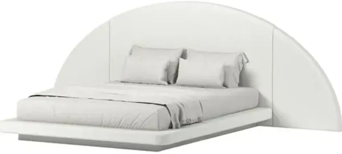 Hendrix Half Moon Bed - Linen - Gray