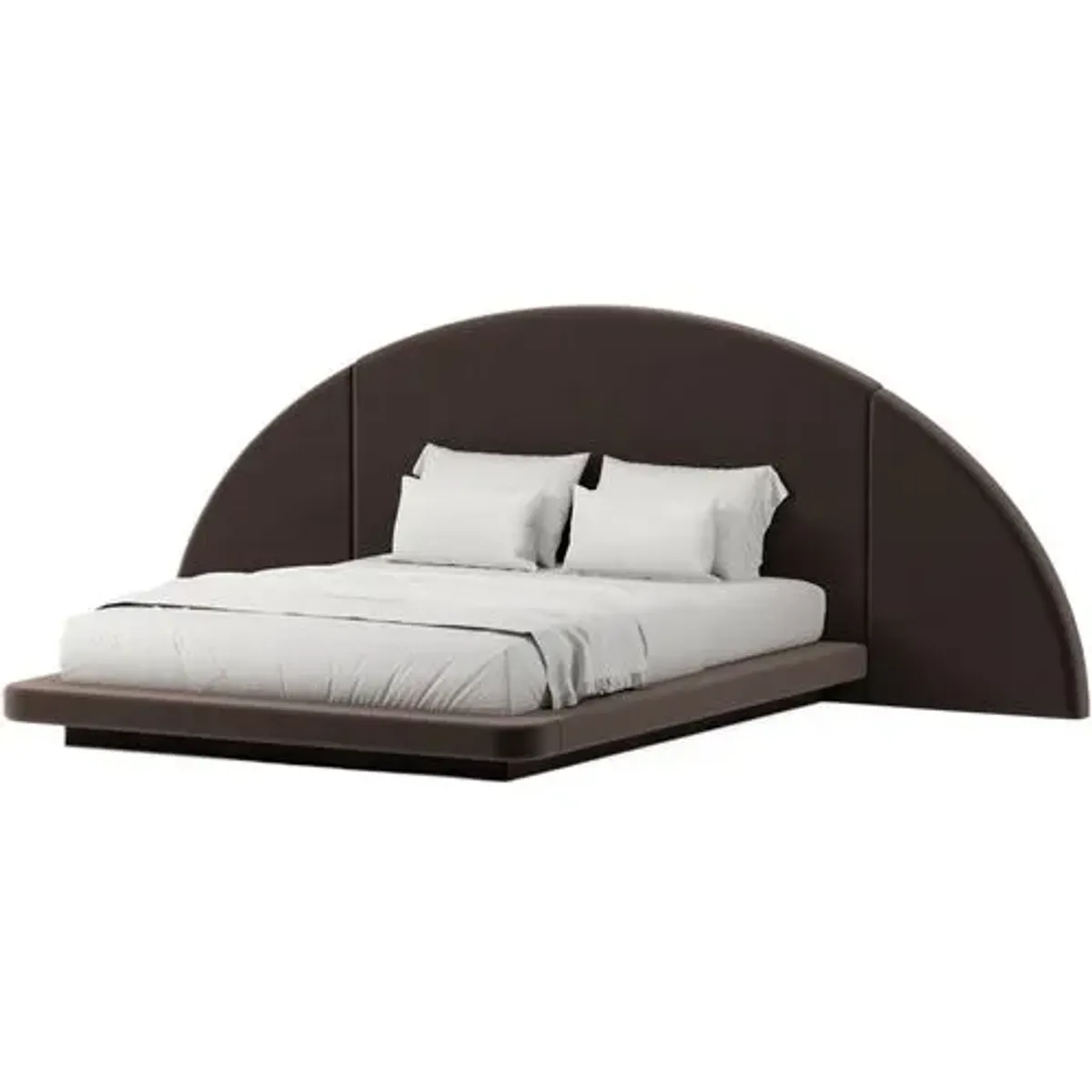 Hendrix Half Moon Bed - Performance Velvet - Brown