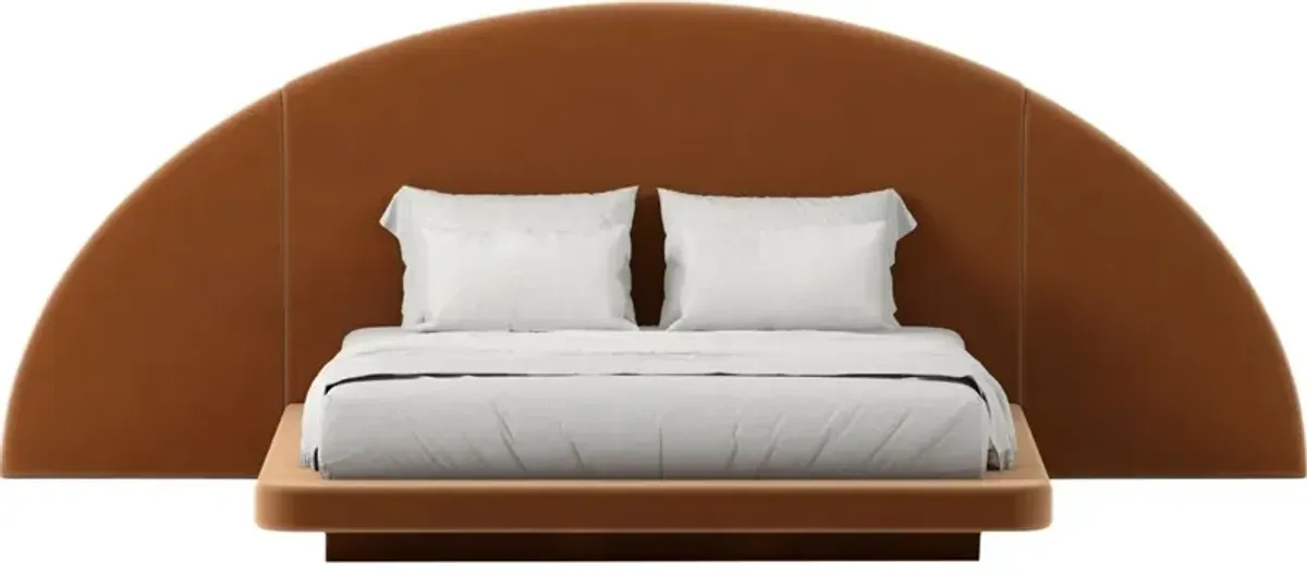 Hendrix Half Moon Bed, Performance Velvet