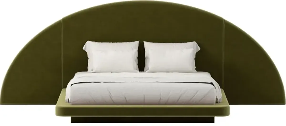 Hendrix Half Moon Bed, Performance Velvet
