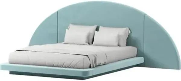 Hendrix Half Moon Bed - Performance Velvet - Gray