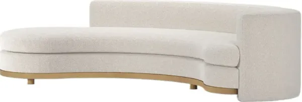 Jenson Curved Sectional Chaise, Ivory Boucle