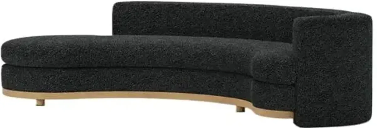 Jenson Curved Sectional Chaise - Faux Shearling - Gray - Comfortable, Sturdy, Stylish