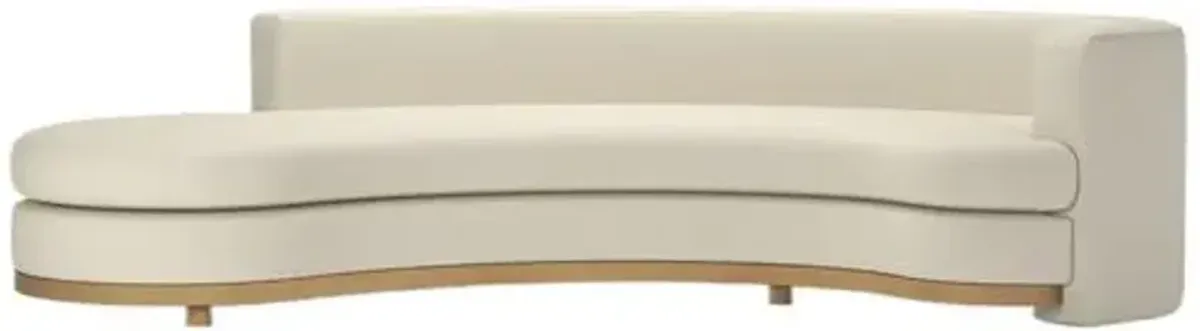 Jenson Curved Sectional Chaise - Linen - Beige - Comfortable, Sturdy, Stylish