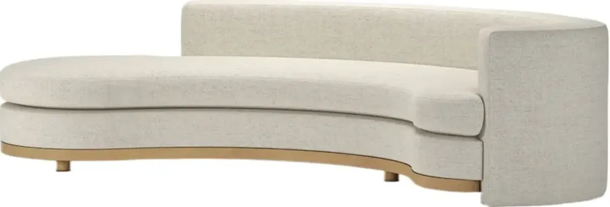 Jenson Curved Sectional Chaise, Cream Performance Linen-Blend
