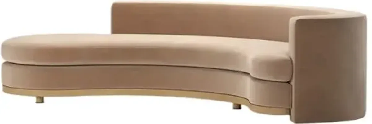 Jenson Curved Sectional Chaise - Performance Velvet - Brown - Comfortable, Sturdy, Stylish
