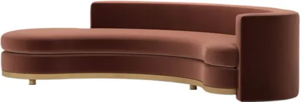 Jenson Curved Sectional Chaise, Performance Velvet